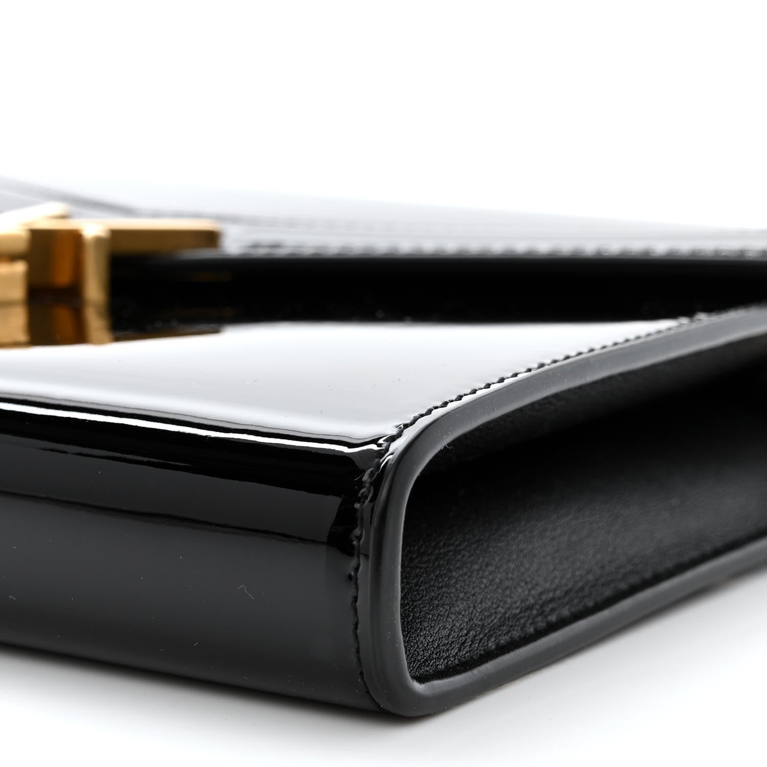Saint Laurent Patent Monogram Cassandra Chain Wallet Black 9 of 10