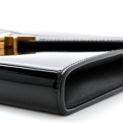 Saint Laurent Patent Monogram Cassandra Chain Wallet Black 9 of 10