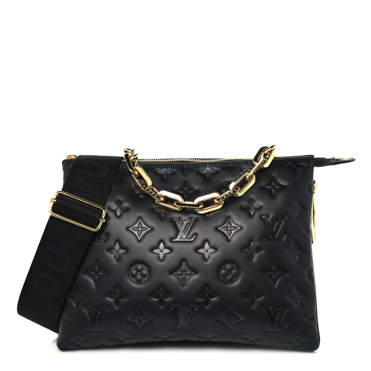 Lambskin Embossed Monogram Coussin PM Black