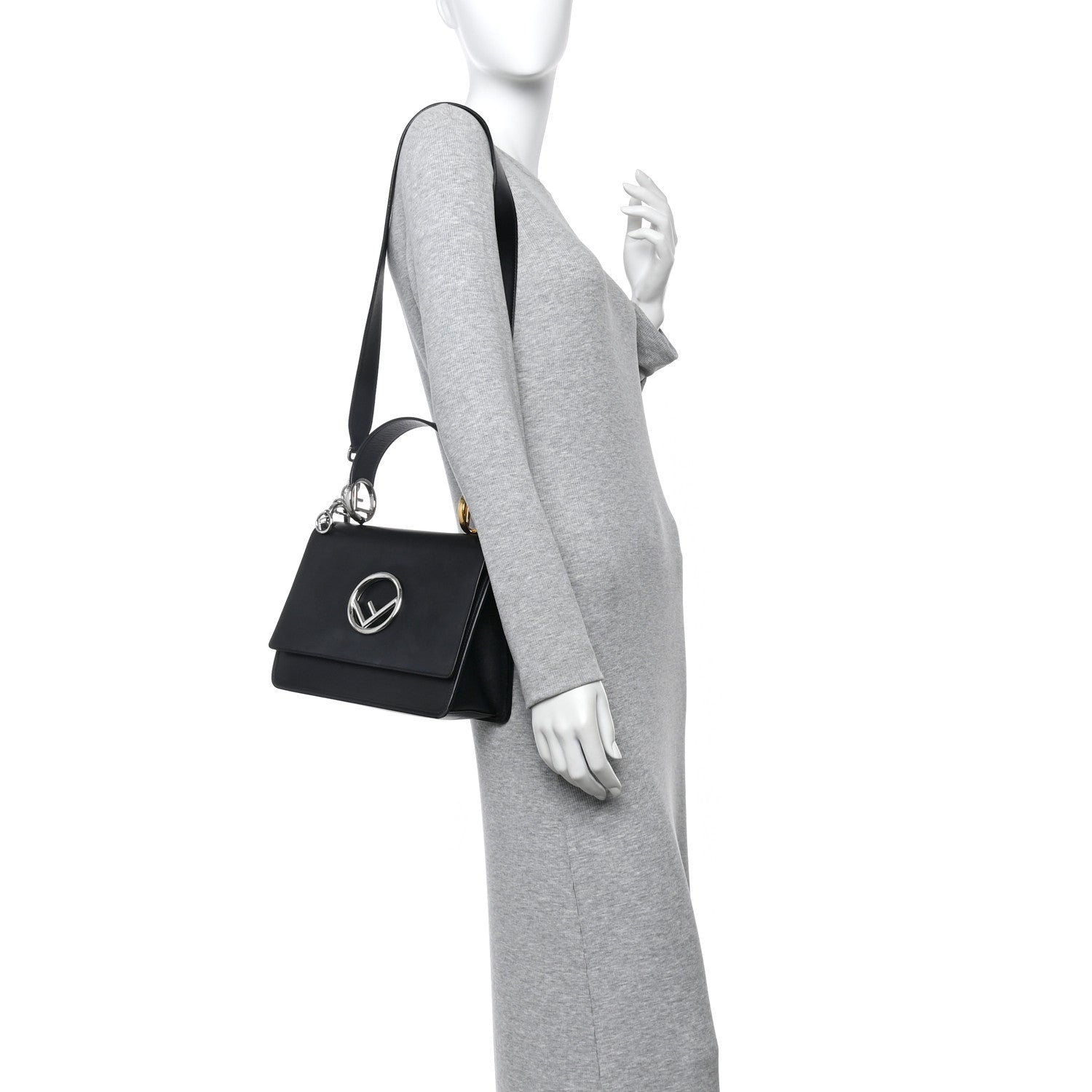 Fendi Vitello Century Opaco F is Fendi Kan I Shoulder Bag Black 2 of 12