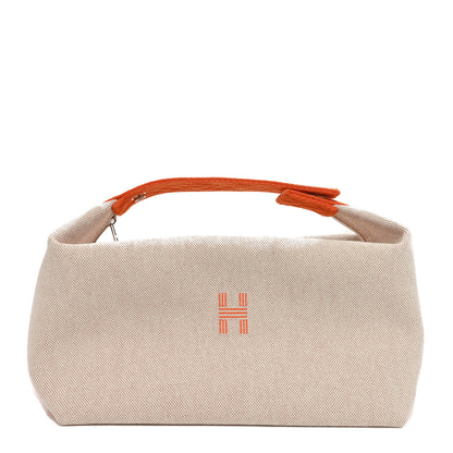 Hermes Canvas Large Bride-A-Brac Pouch Natural Orange 1 of 9