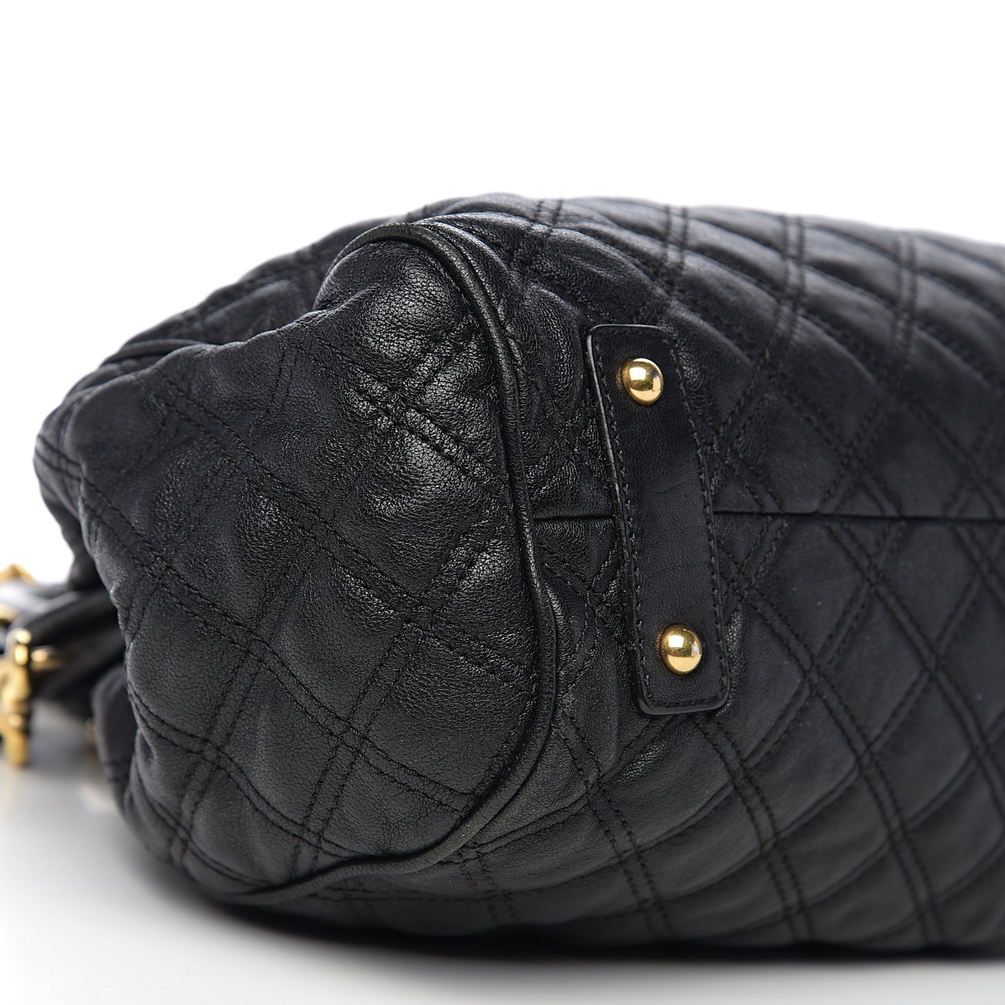 Calfskin Quilted Stam Black