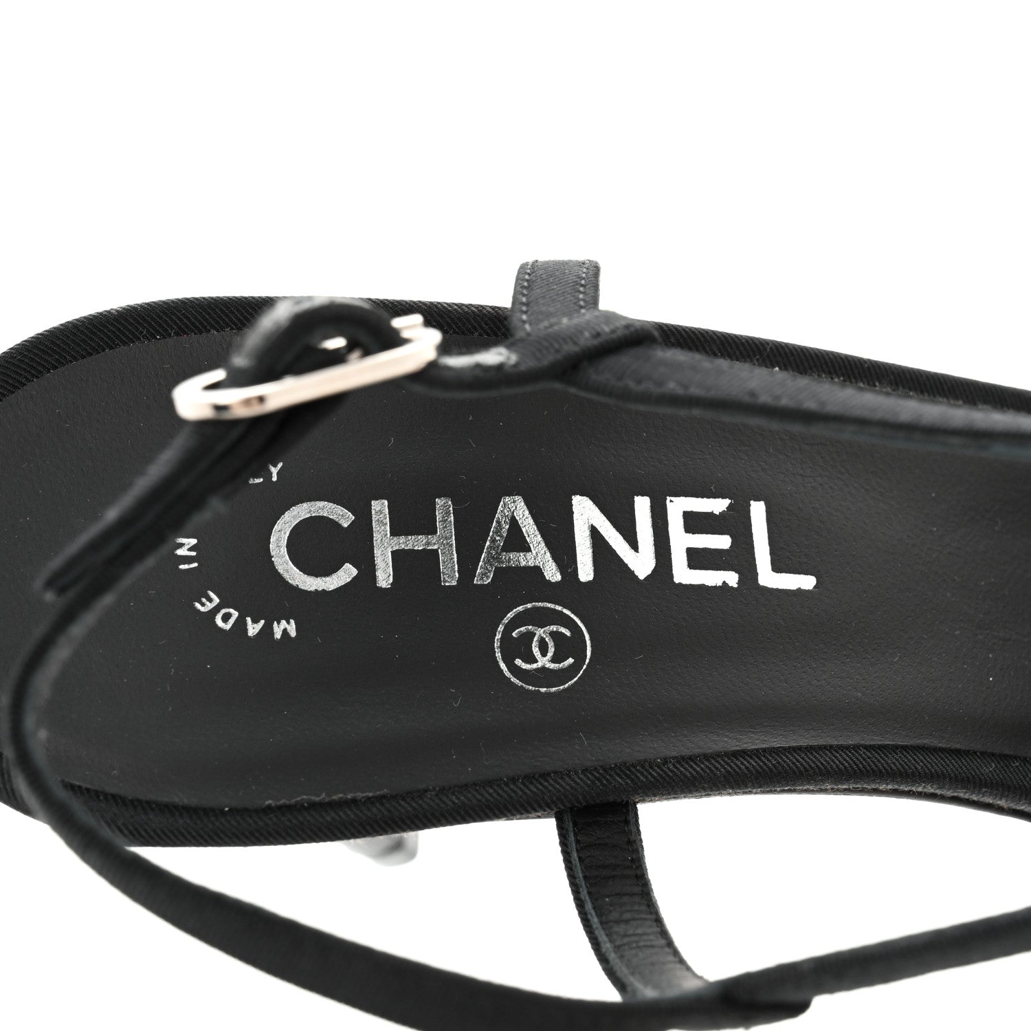 Chanel Grosgrain Pearl Sandals 41 Black 8 of 10