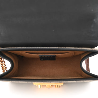 Gucci GG Supreme Monogram Calfskin Small Padlock Shoulder Bag Beige Black Cuir 5 of 13