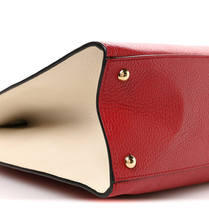 Gucci Dollar Calfskin Large Soho Top Handle Satchel Hibiscus Red Mystic White Blue 9 of 10