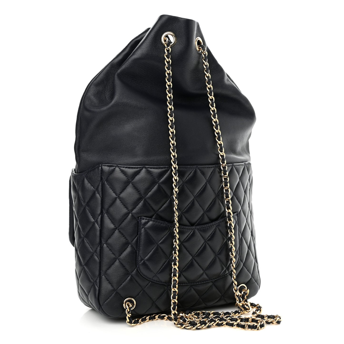 Lambskin Quilted Large In Seoul Backpack Navy