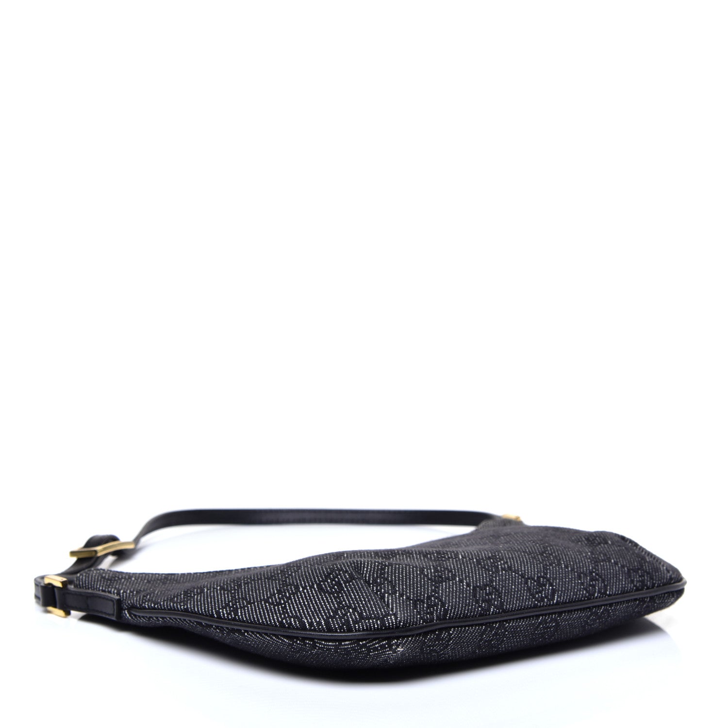 Gucci Denim Monogram Pochette Black 4 of 9