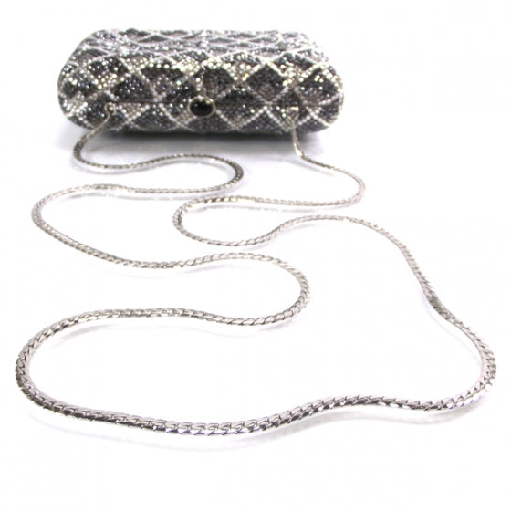 Swarovski Crystal Minaudiere Clutch Silver