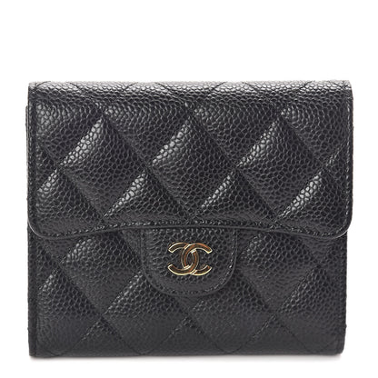 Chanel Caviar Quilted Compact Flap Wallet Black 1 of 9