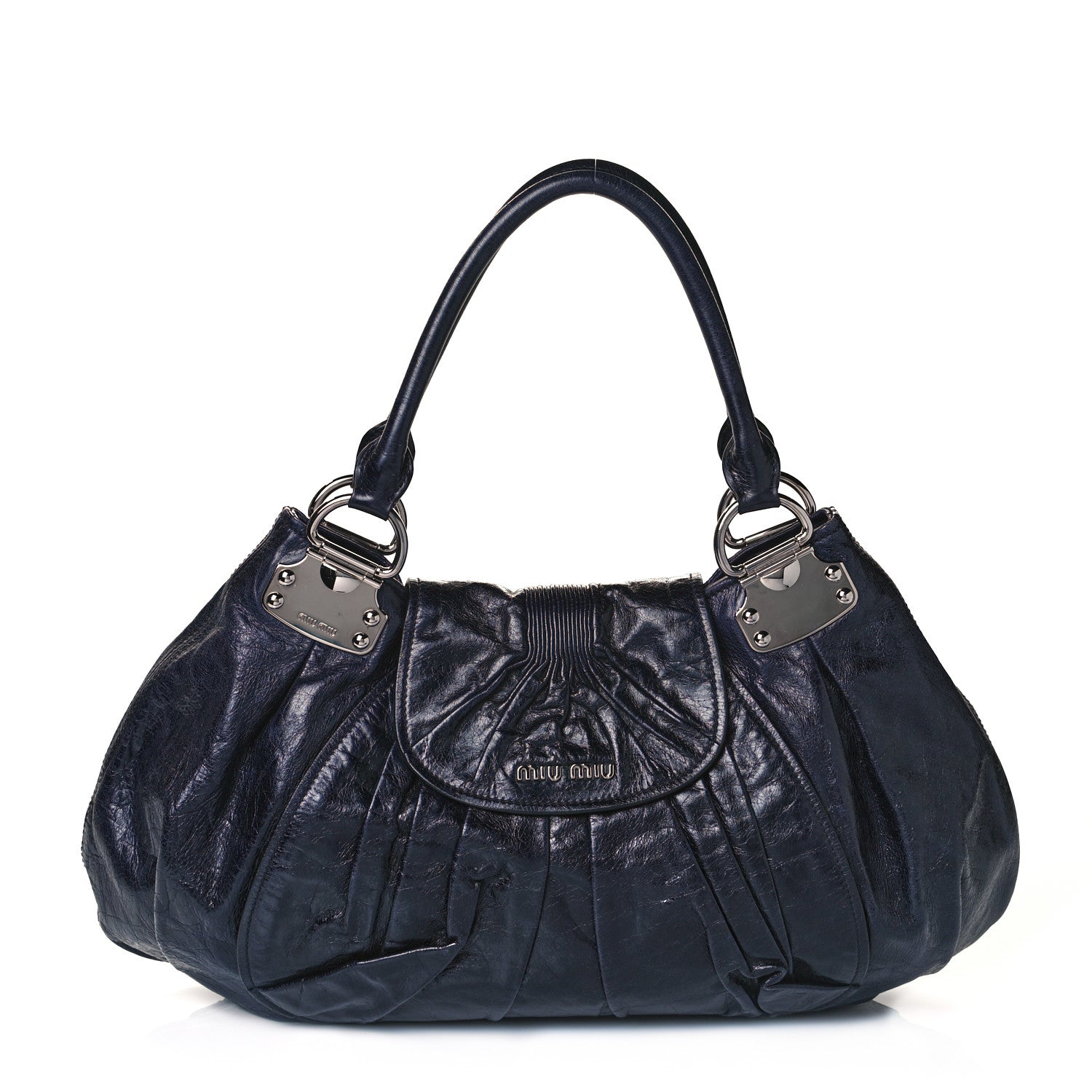 Miu Miu Vitello Shine Vintage Tote Zaffiro 1 of 10
