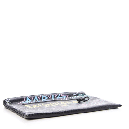 Balenciaga Agneau Arena Graffiti All Over Explorer Pouch Black Multicolor 4 of 8