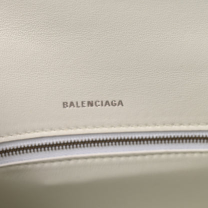 Balenciaga Matte Gummy Calfskin Small Hourglass Top Handle Bag Optic White 6 of 9