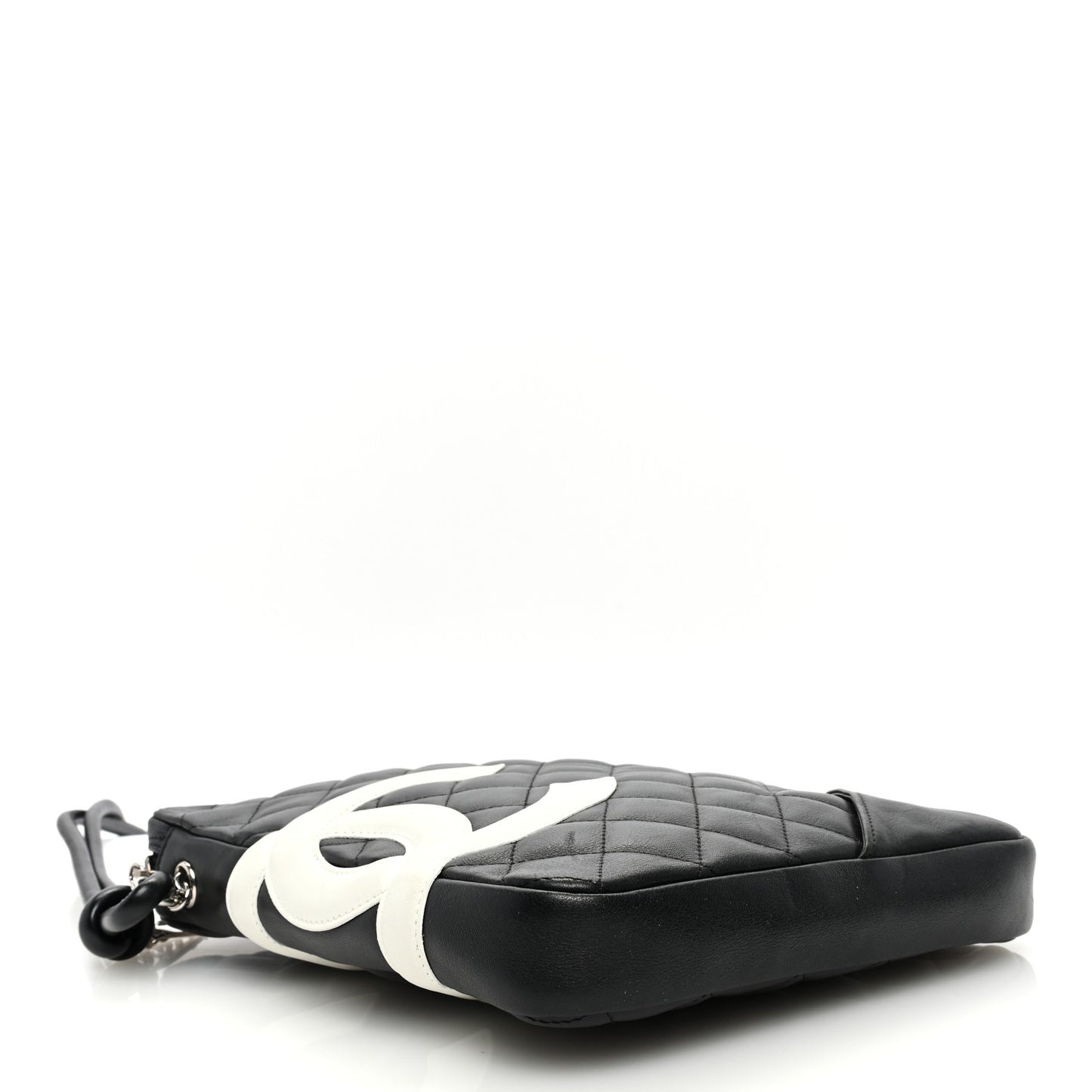 Calfskin Quilted Medium Cambon Messenger Black White