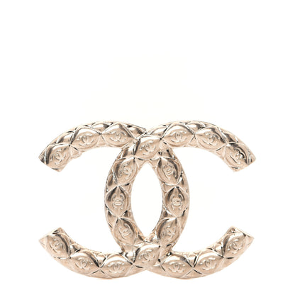 Chanel Metal CC Diamond Quilted Brooch Light Gold 1 of 7