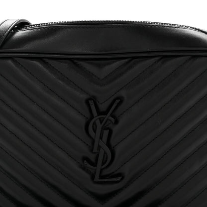 Saint Laurent Calfskin Matelasse Monogram Monochrome Lou Camera Bag Black 8 of 11