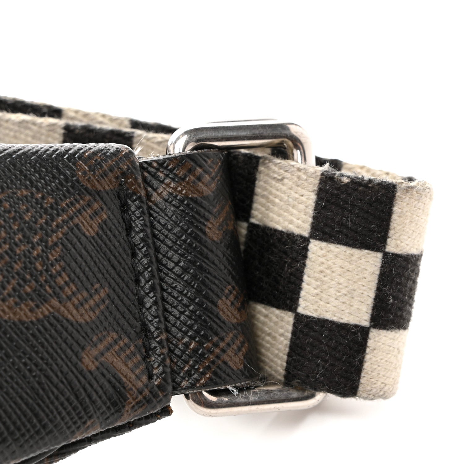 Celine Triomphe Logo Canvas Checker Belt Bag Black 11 of 15
