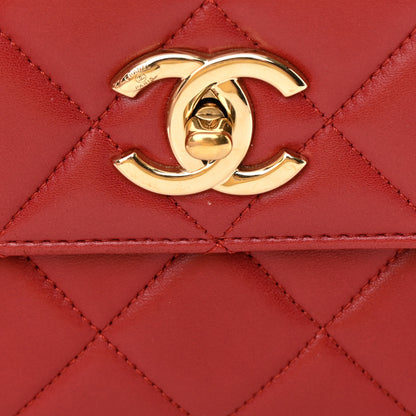 Chanel Lambskin Quilted Small Trendy CC Flap Dual Handle Bag Red 15 of 17