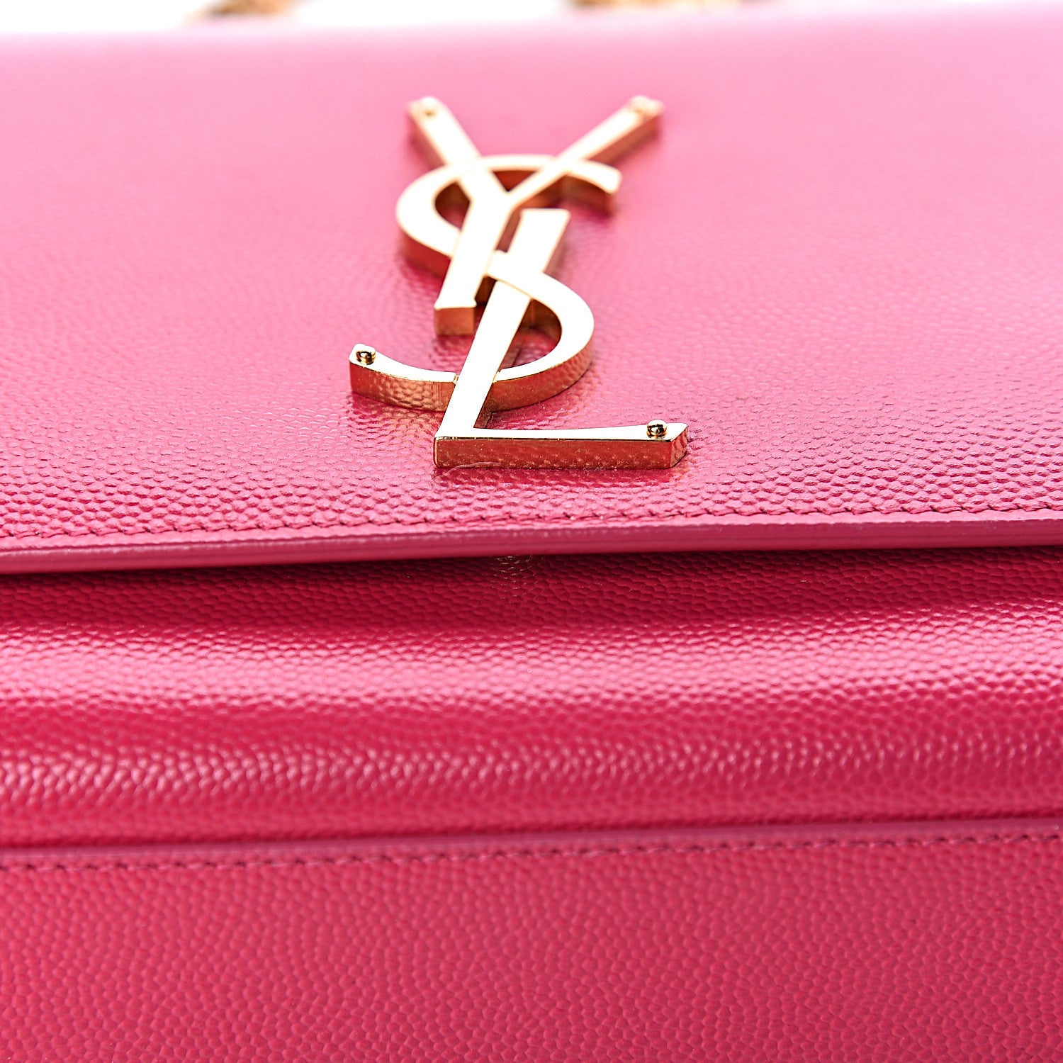Saint Laurent Grain De Poudre Medium Monogram Kate Satchel Lipstick Fuchsia 7 of 10