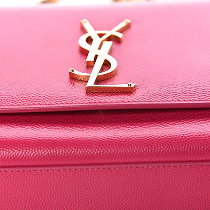 Saint Laurent Grain De Poudre Medium Monogram Kate Satchel Lipstick Fuchsia 7 of 10
