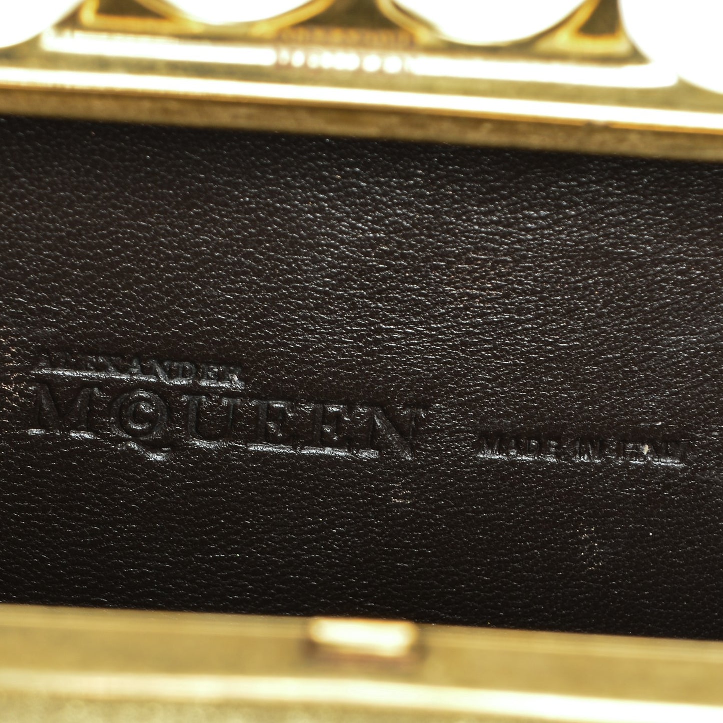 Metallic Skull Knuckle Box Long Clutch Gold