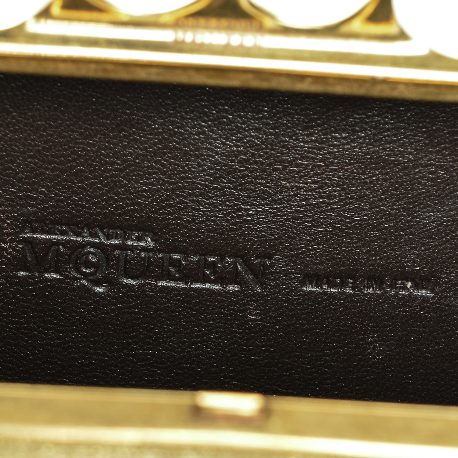 Alexander McQueen Metallic Skull Knuckle Box Long Clutch Gold 6 of 7
