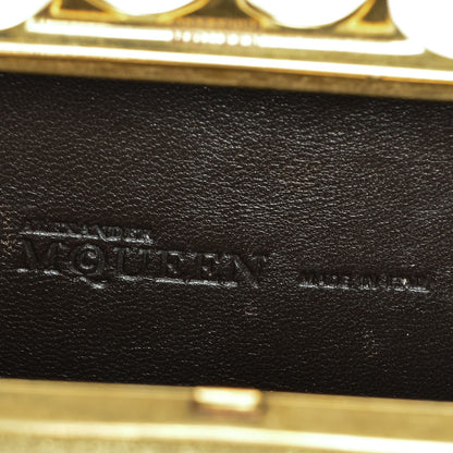 Alexander McQueen Metallic Skull Knuckle Box Long Clutch Gold 6 of 7