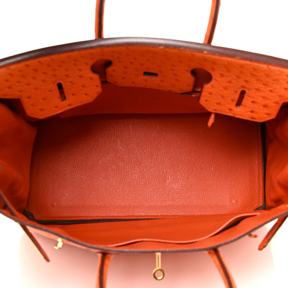 Hermes Ostrich Birkin 35 Orange 5 of 35