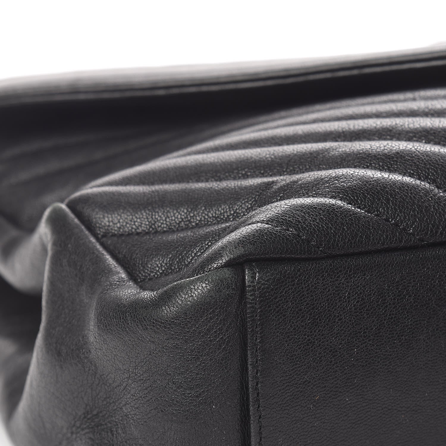 Saint Laurent Sheepskin Matelasse Chevron Monogram Large College Satchel Black 10 of 15