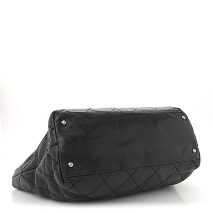 Chanel Glazed Calfskin Large On The Road Tote Black 4 of 13