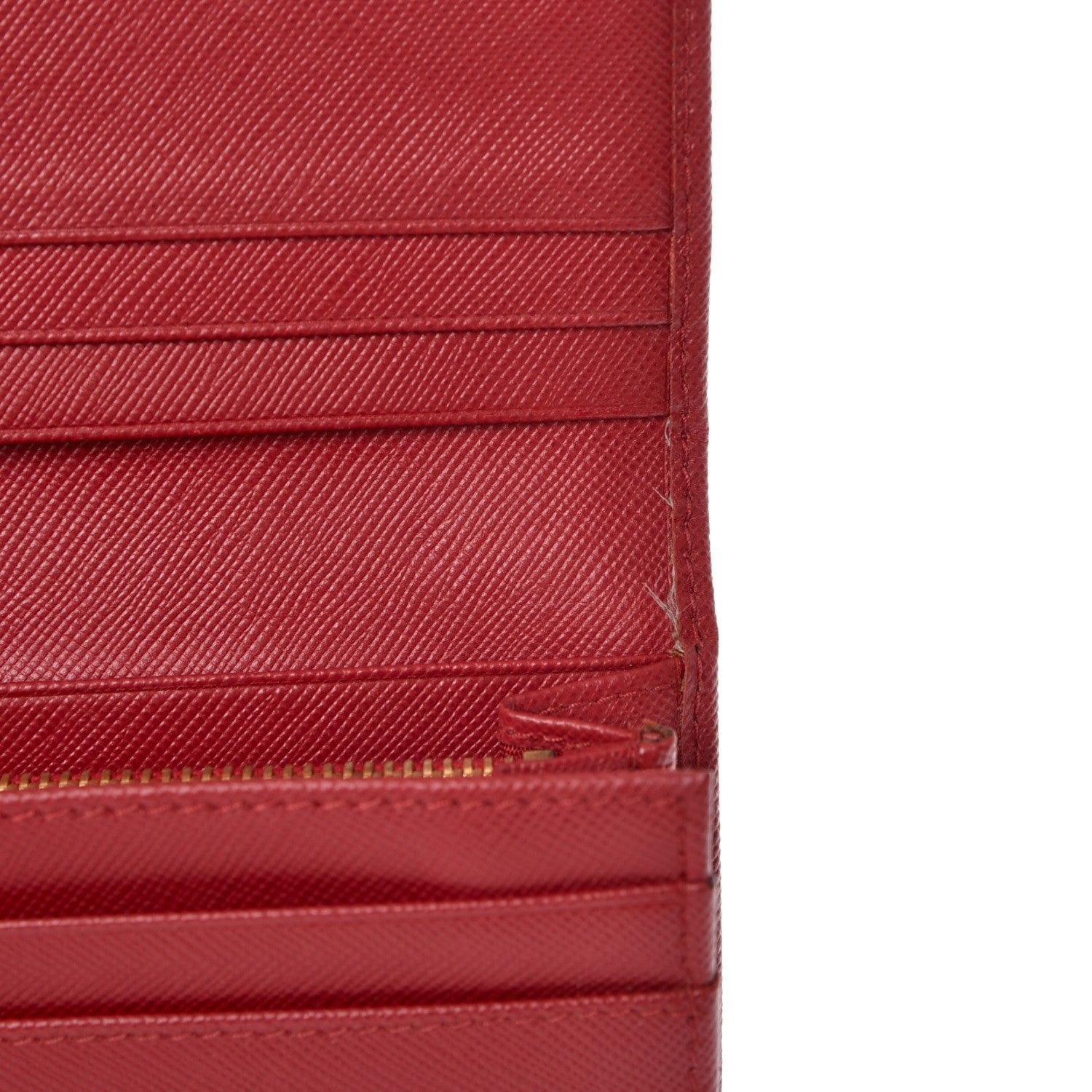 Prada Saffiano Metal Continental Flap Wallet Fuoco 9 of 11