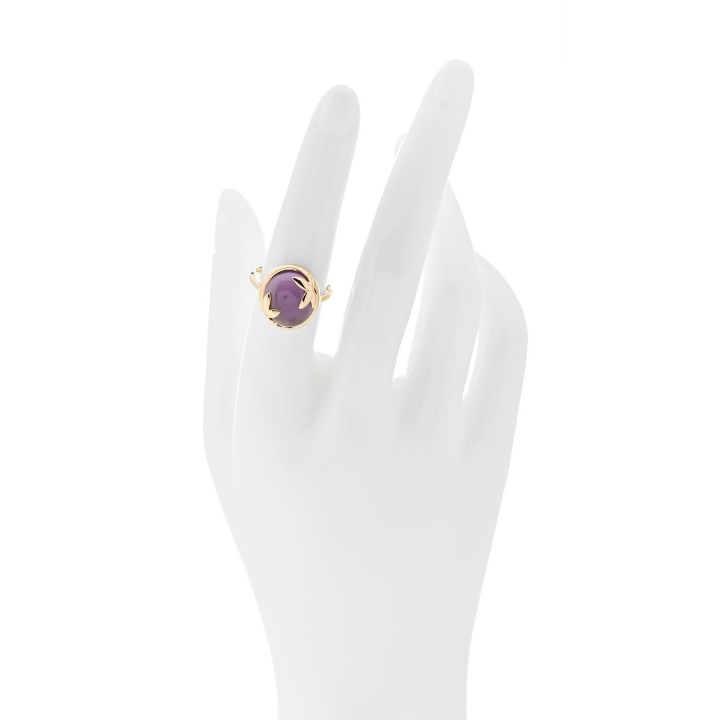 18K Yellow Gold Amethyst Paloma Picasso Olive Leaf Ring 52 6