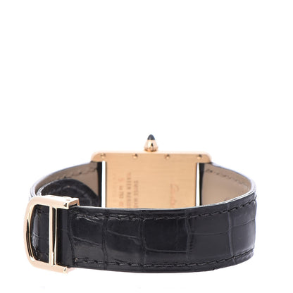 Cartier 18K Yellow Gold Alligator 26mm Tank Louis Quartz Watch 5 of 14