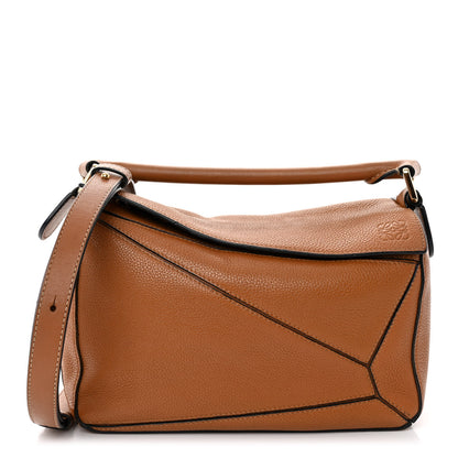 Loewe Grained Calfskin Small Puzzle Bag Tan 1 of 9