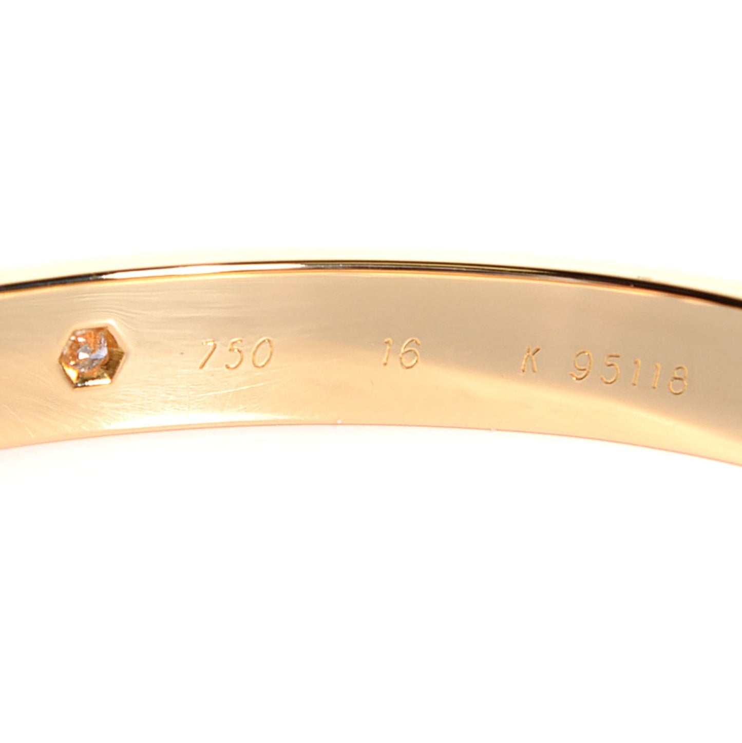 18K Yellow Gold 6 Diamond LOVE Bracelet 16