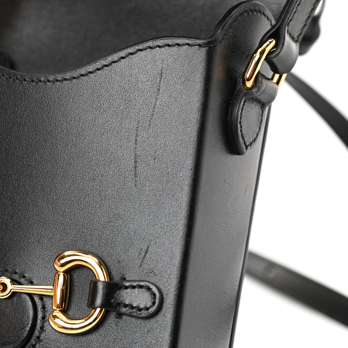 Boarded Plutone Calfskin Mini Horsebit 1955 Crossbody Bag Black