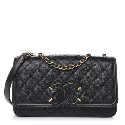 Chanel Caviar Quilted Medium CC Filigree Flap Black 1 of 11