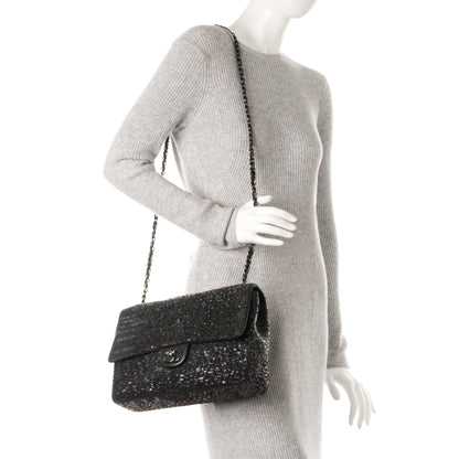 Chanel Sequin Lambskin Jumbo Moonlight on Water Flap Black 2 of 9