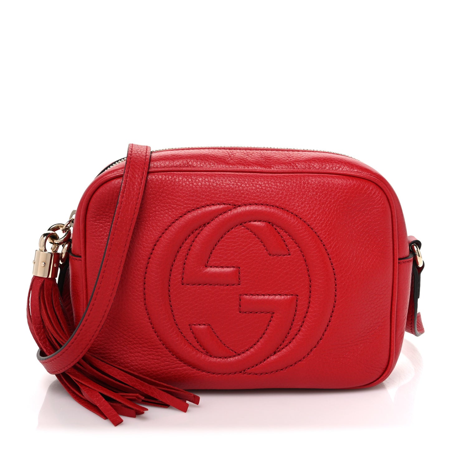 Pebbled Calfskin Small Soho Disco Bag Tabasco Red