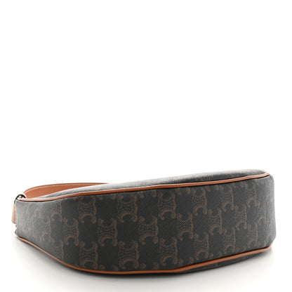 Celine Triomphe Canvas Calfskin Ava Shoulder Bag Tan 3 of 10