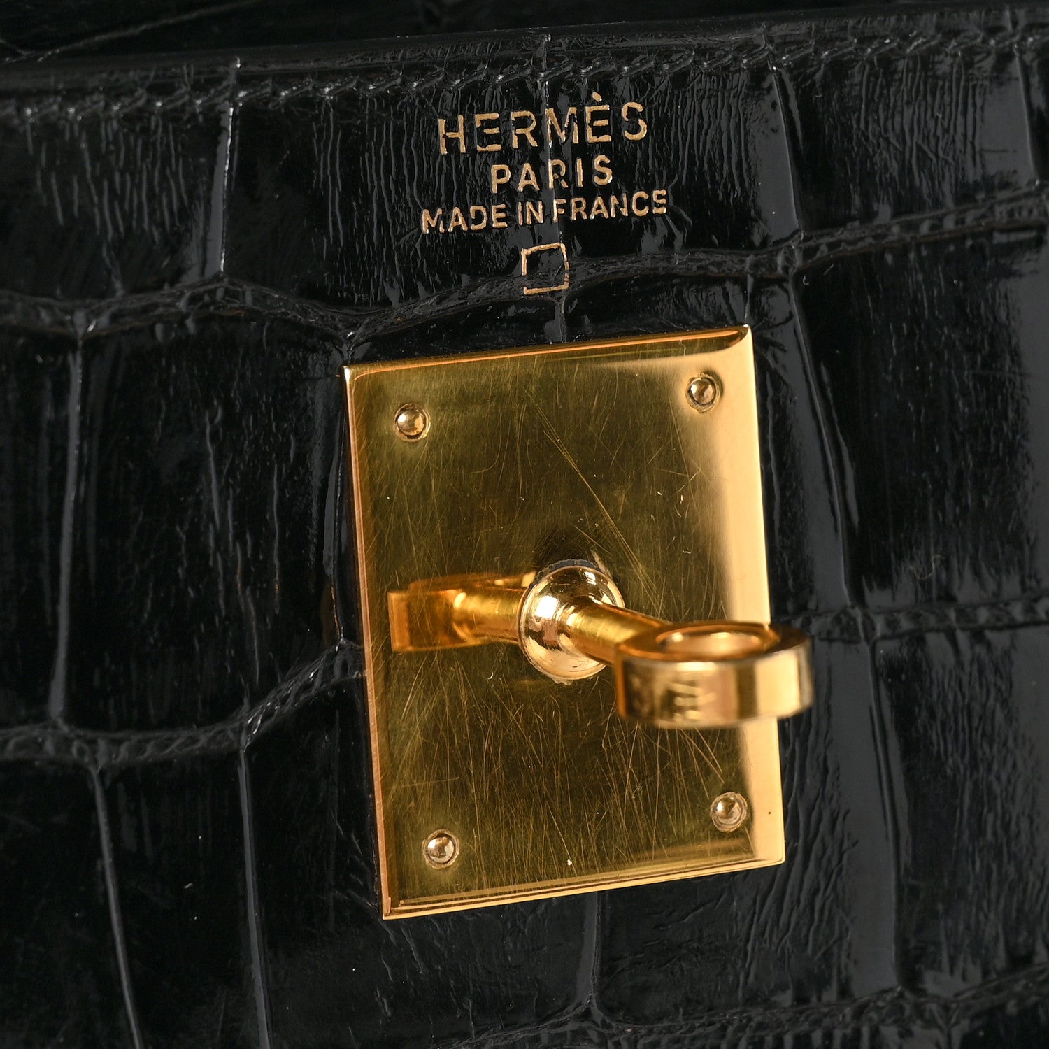 Hermes Shiny Alligator Kelly Sellier 32 Black 6 of 10