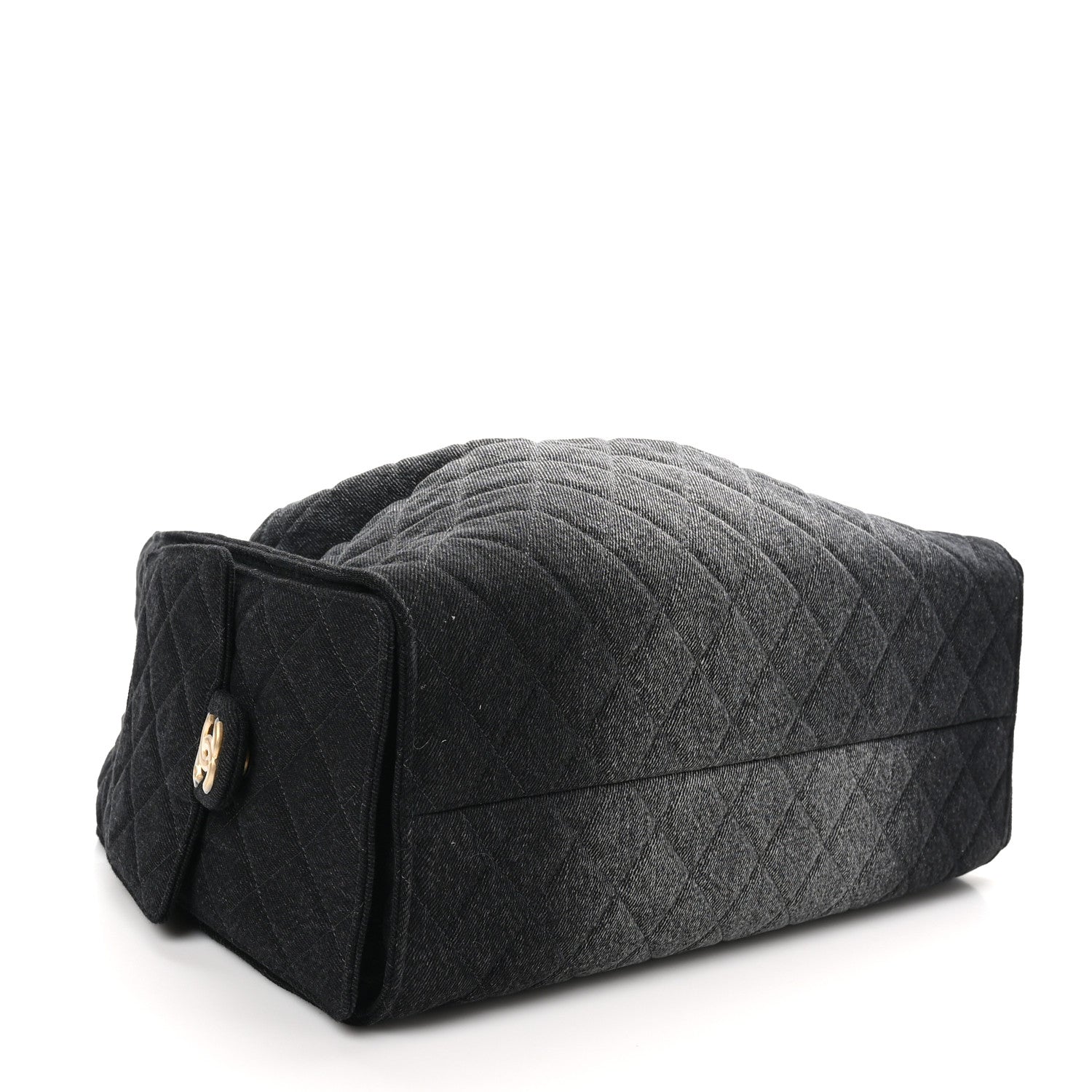 Chanel Washed Denim Quilted Large Chanel 25 Handbag Black 5 of 11