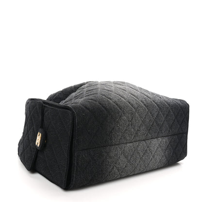 Chanel Washed Denim Quilted Large Chanel 25 Handbag Black 5 of 11