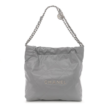Chanel Shiny Calfskin Quilted Small Chanel 22 Grey 1 of 11