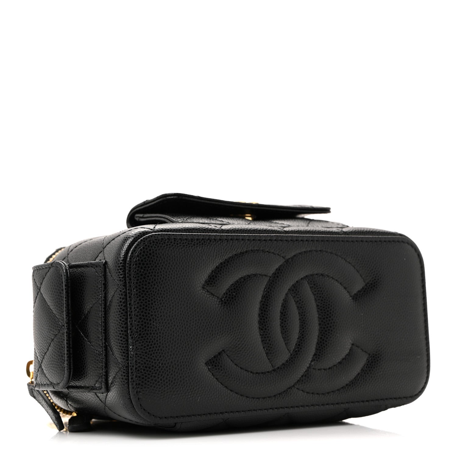 Chanel Caviar Quilted Polly Pocket East West Top Vanity With Chain Black 8 of 40