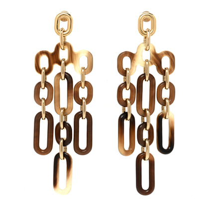 Hermes Permabrass Buffalo Horn Resille Earrings 1 of 5