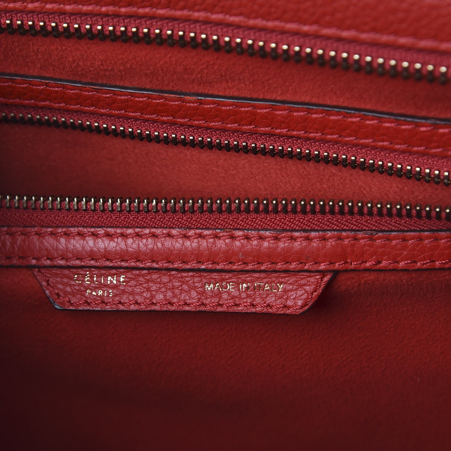 Celine Drummed Calfskin Mini Luggage Coquelicot 7 of 8