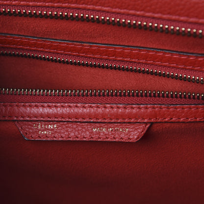 Celine Drummed Calfskin Mini Luggage Coquelicot 7 of 8