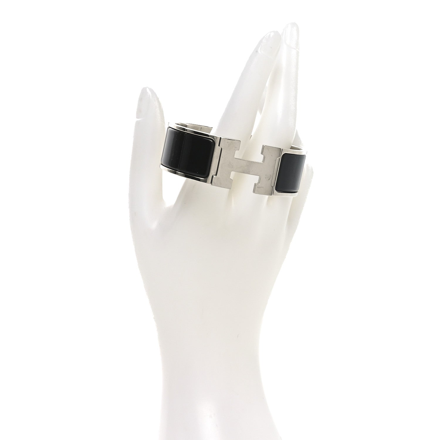 Hermes Enamel Wide Clic Clac H Bracelet PM Black 2 of 4