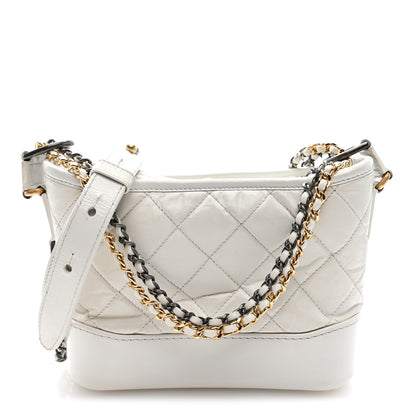 Chanel Aged Calfskin Quilted Small Gabrielle Hobo White 2 of 10