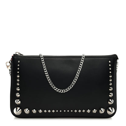 Christian Louboutin Calfskin Paris Spiked Loubila Chain Clutch Black 1 of 9